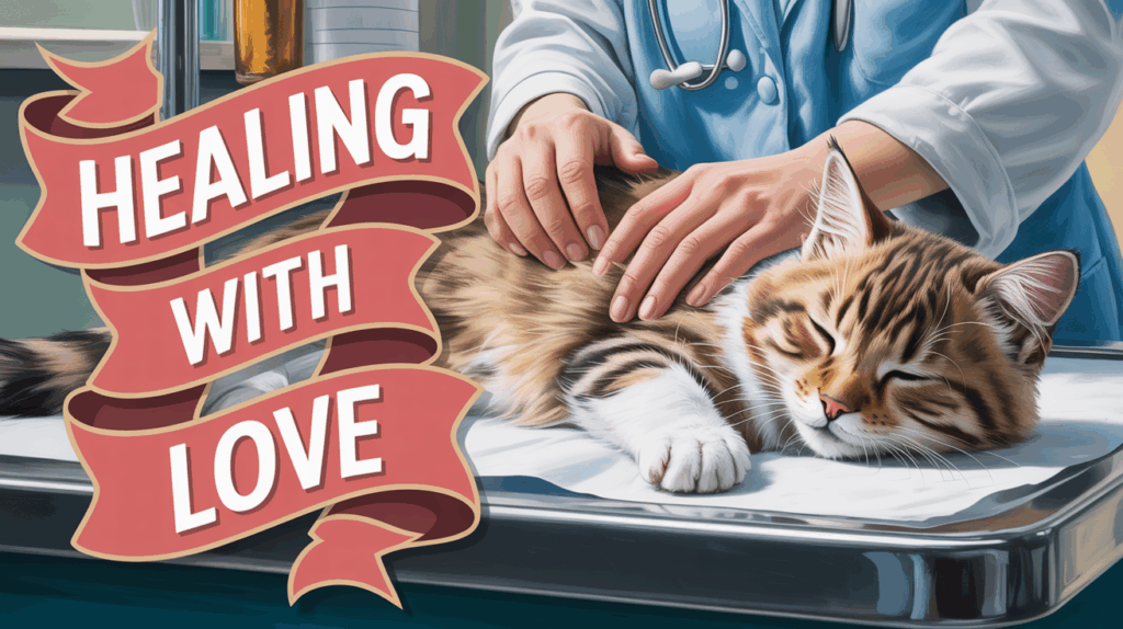 Understanding VCA Veterinarians: A compassionate veterinarian gently comforts a relaxed cat during an exam, illustrating the healing power of veterinary care.